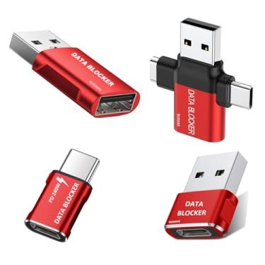 Imagem de BUISAMG Bloqueador De Dados, Universal 4 Em 1, Proteção Contra Downloads Ilegais, À Prova Hacking, Usb C Para Iphone 15/16 E Carregamento Qualquer Dispositivo. (Pacote Com 4)