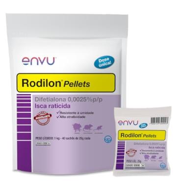 Imagem de Kit 40 Rodilon Pellets: Isca pronto-uso para matar ratos