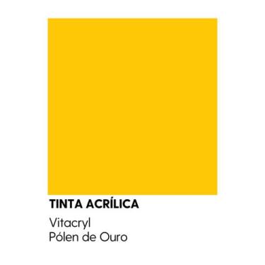 Imagem de Tinta Emborrachada Acetinada Amarelos - Vitacryl, Pólen de Ouro, 3,6 l