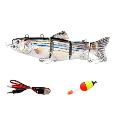 Imagem de Luretron Isca elétrica de pesca elétrica de LED com boia de pesca, hélice recarregável por USB, isca de pesca inteligente para água doce e salgada