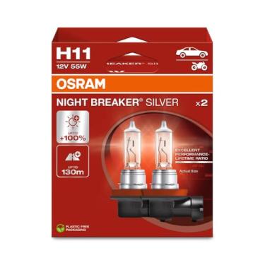 Imagem de OSRAM NIGHT BREAKER SILVER, H11, lâmpadas de farol de halogêneo, caixa dobrável suspensa (2 lâmpadas)
