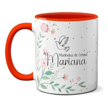 Imagem de Caneca Convite Madrinha de Crisma Personalizada COM Nome (Vermelha)