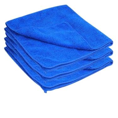 Imagem de Kit 3 Panos de Microfibra Multiuso Azul Grande 60cm x 40cm Limpeza de Carro Vidro Casa Reutilizavel