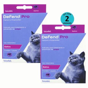 Imagem de Defend Pro Gatos Prevenção de Pulgas em Gatos kit Com 2 - Biovet
