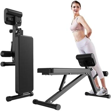 Imagem de ATIJAA Banco de academia cadeira romana dobrável hiperextensão cadeira romana peso abdominais equipamento de treino banco de extensão traseira para academia em casa, cargas 200 kg equipamentos de