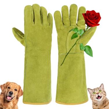 Imagem de HANDLANDY Luvas Para Manuseio De Animais, Luvas Para Gatos À Prova De Mordidas, Ideais Para Poda De Rosas, Jardinagem, Falcoaria, Tosa De Animais De Estimação (Amarelo Gengibre, 16 Polegadas)