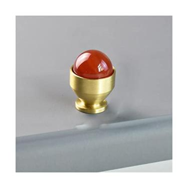 Imagem de Puxador de armário retrô redondo liso natural ágata cristal joias decorativas alças para armários e gavetas para interior quarto vivendo maçanetas de gaveta puxadores de gaveta