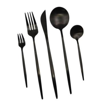 Imagem de Faqueiro 30 Peças Em Inox Berlin Kenya Preto