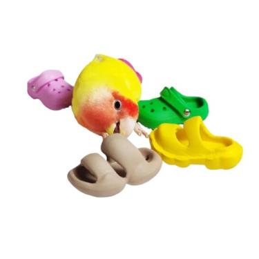 Imagem de Brinquedos para pássaros, mini sandália de bico para mastigar, forragear e aliviar o tédio - Brinquedos coloridos para os pés para calopsita, periquito, periquitos, quakers, cacatuas pequenas, cor e
