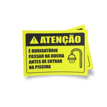 Imagem de Kit 3 Placas sinalização 15x21cm EM PVC PL(249) - Tema: Piscina - Sem 