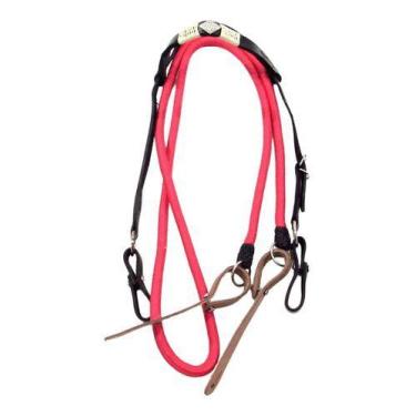 Imagem de Cabeçada e Rédea Para Cavalo Preta Trançada Aplique Zamac Losango Réde