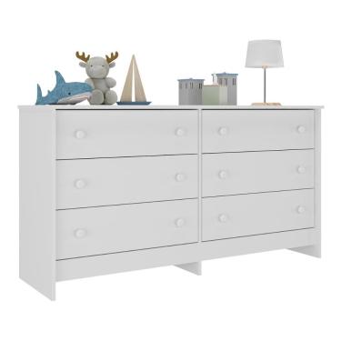 Imagem de Cômoda Infantil 136cm com 6 Gavetas Flex Multimóveis MP4262