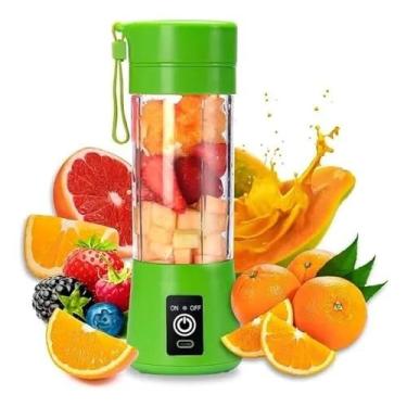 Imagem de Mini Liquidificador Elétrico Portátil com Bateria Recarregável USB – Ideal para Shakes, Sucos e Smoothies (Verde)