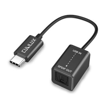 Imagem de Cubilux Adaptador de áudio óptico USB tipo C para Toslink com DAC de 192 kHz/24 bits, conversor digital Thunderbolt 4/3 SPDIF compatível com MacBook Pro/Air Mac Pro/Mini iMac Samsung Note 20/10 S22/S21/S20/S10