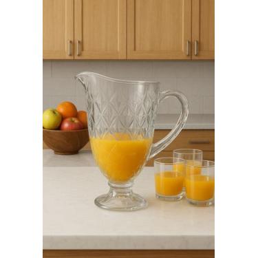 Imagem de Jarra de Vidro Diamond Resistente para Suco, Chá, Água, Refresco 1,2 l