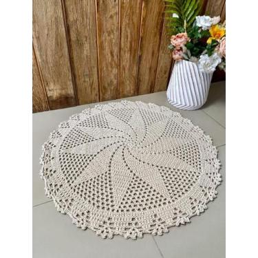 Imagem de Tapete Redondo P 1 Metro Crochê Artesanal - Maria Croche Veronez