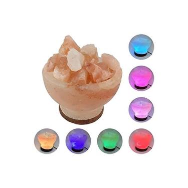 Imagem de Taça USB multicolorida em forma de vela com lâmpada de sal do Himalaia