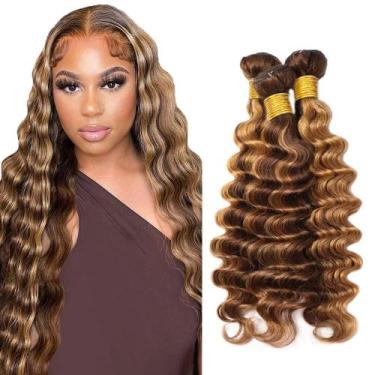 Imagem de Pacotes de cabelo ZevPiul Highlight Deep Wave 3 Pacotes 40-50cm