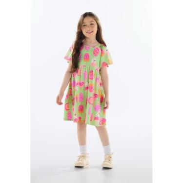 Imagem de Vestido Infantil Estampado em Cotton Quimby, Verde, 12