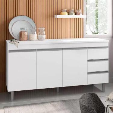 Imagem de Balcão Gabinete Branco Andréia 150mt Para Pia Sem Tampo AJL