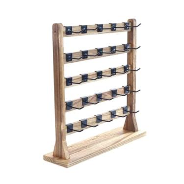 Imagem de Deevoka Expositor de joias de madeira com ganchos, expositor de brincos, expositor de pulseira, expositor de brincos para venda, 5º nível