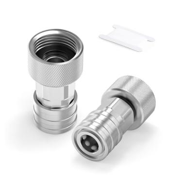 Imagem de MEANLIN 2 peças de adaptador de mangueira de jardim para lavadora de pressão, conector de 3/10.2 cm GHT para 1/10.2 cm, mangueira de conversão de aço inoxidável para lavadora de energia para lavagem