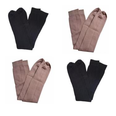 Imagem de Meia Da Vovó 4 Pares Em Poliamida 5.8 Grossa e Confortável - Polo Meia