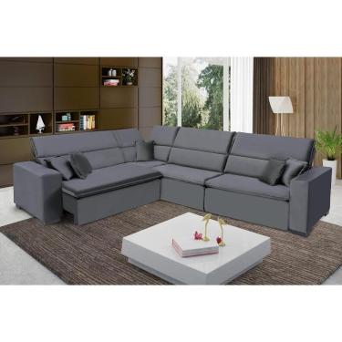 Imagem de Sofá Milão De Canto, Retrátil E Reclinável - Chumbo