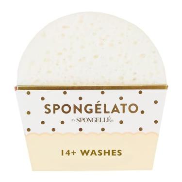 Imagem de SPONGELLÉ Spongelato Loofah Exfoliating Body Scrubber Da Spongelle, Com Infusão De Sabonete Líquido, Bucha De Banho E Ducha Para Mulheres, Mais De 14 Usos, Fior De Latte (Baunilha) Gelato Inspirado