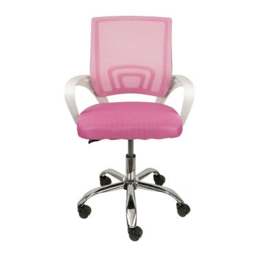 Imagem de Cadeira Para Escritório Com Rodízios Tok Or Design Rosa/branco
