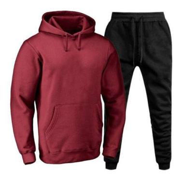Imagem de Conjunto Moletom De Frio Unissex Liso,capuz (calça+blusa) - LGAMN, Bor