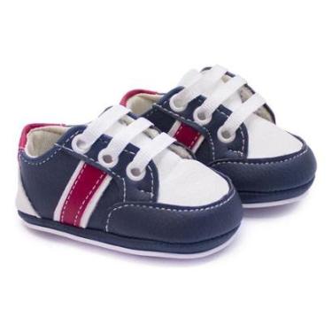 Imagem de Tênis Infantil Cano Curto Bebê Cadarço Listras Casual Conforto-Masculino