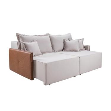 Imagem de Sofá Bali 1,60 Retrátil Com Baú Linho Composê Casal 2 Lugares Casa Imperial (Linho 185)