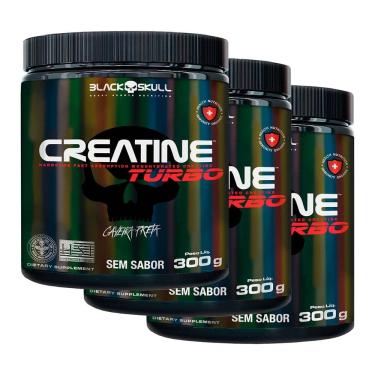 Imagem de Kit 3 und Creatina Turbo Sem Sabor 300g Black Skull