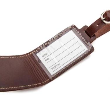 Imagem de Identificador de Mala Couro Legítimo Intercâmbio e Viagem - Bertoni, M