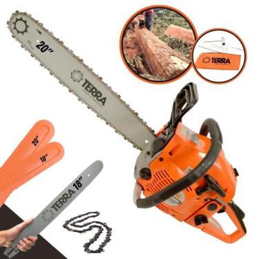 Imagem de Motosserra À Gasolina Terra MT520 52cc 2,5HP Motor 2T de Alta Rotação 