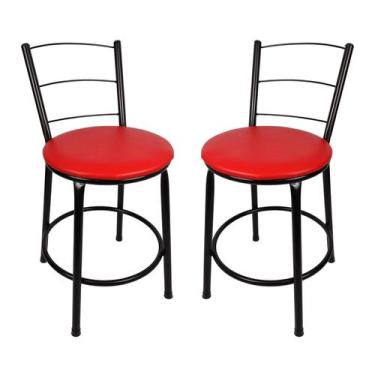 Imagem de Kit 2 Banqueta Baixa 3 Arames Para Cozinha, Balcão e Bancada - ESPAÇO 