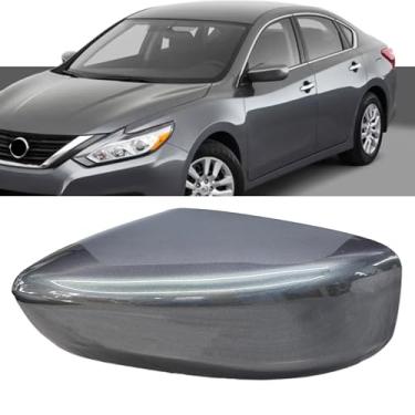 Imagem de Moonlinks Compatível com Nissan Altima capa de espelho de substituição 2013 2014 2015 2016 2017 2018, acabamento de tampa espelhada cinza sem luz de seta para lado esquerdo do motorista