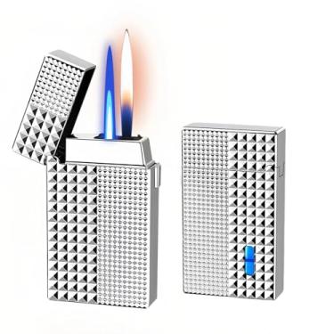 Imagem de NINSI Isqueiro de butano inteligente com 4 métodos de ignição, isqueiro ativado por voz com opções de chama azul jato e chama aberta, isqueiros recarregáveis à prova de vento (gás não incluído) (Paris