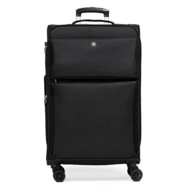 Imagem de Mala Média Poliéster 4 Rodas Swiss One Verbier II Preto - Bagaggio, M