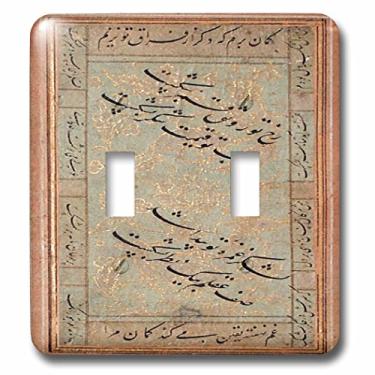 Imagem de 3dRose LSP_204271_2 Impressão de caligrafia em tapeçaria iraniana vintage com interruptor duplo