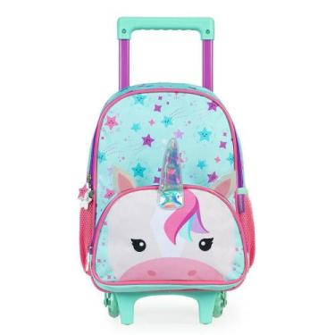 Imagem de Mochila Infantil de Rodinhas Pets Unicórnio Verde Claro - Bagaggio, U