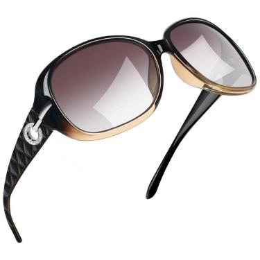 Imagem de Óculos de Sol Feminino com Proteção UV, Joopin A18, Marrom Gradiente