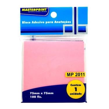 Imagem de Bloco adesivo 75x75mm rosa 100f - MASTERPRINT