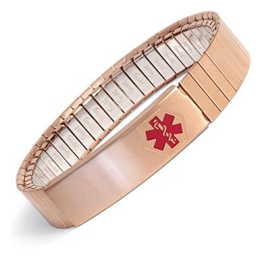 Imagem de Speidel Pulseira masculina de aço inoxidável, Medilog, ID com carteira e placa de armazenamento em preto, ouro rosa, prata ou ouro