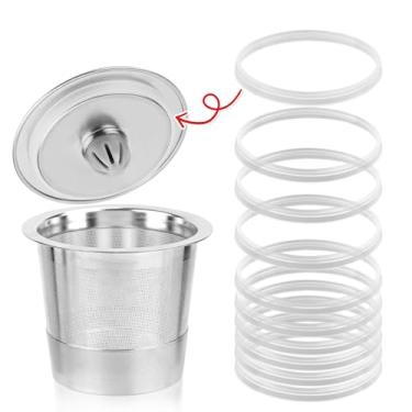 Imagem de 10 peças de juntas de silicone para copo K recarregável de aço inoxidável Keurig, vedações de silicone reutilizáveis, anel de vedação de substituição para copo de aço inoxidável Keurig