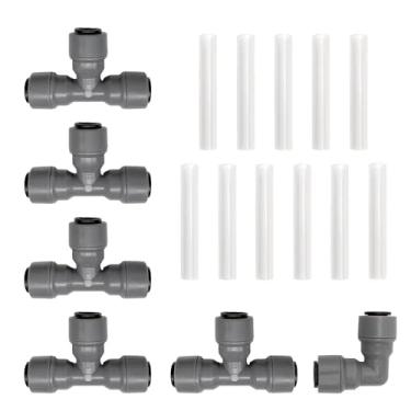 Imagem de Kit De Placa De Gás De 6 Saídas De 8 Mm - Plástico De Qualidade Alimentar, 5 Tês, 1 Cotovelo, 11 Tubos Rígidos - Ideal Para Fabricação De Cerveja Caseira E Reguladores Em Linha
