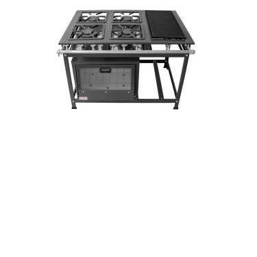 Imagem de Fogão Industrial 4 Bocas 30x30 P5 com Chapa e Forno Leona