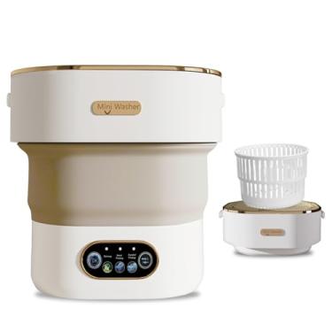 Imagem de LGLRTD Máquina de lavar portátil, pequena lavadora dobrável de 15 L com 3 modos de limpeza para roupas de bebê, roupas íntimas, itens pequenos, mini lavanderia dobrável para viagem, apartamento, casa