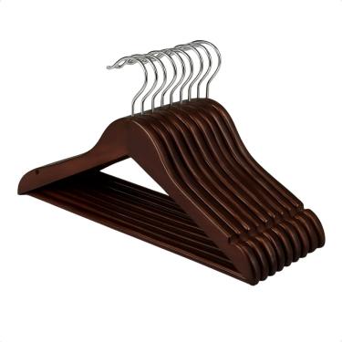 Imagem de Kit 10 Cabide de Madeira para Organização de Roupas